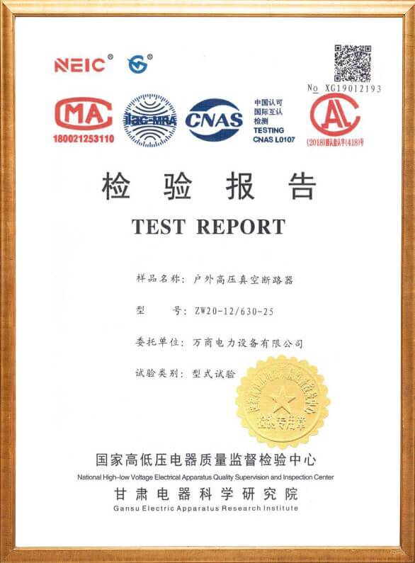 ZW20-12 Outdoor High Voltage Vacuum Circuit Breaker Inspection Report